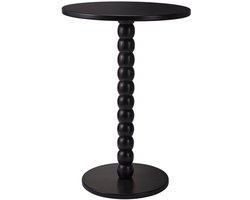 Excellent houseware bijzettafel liva - zwart - rond - H50 x D35 cm - hout - koffietafel