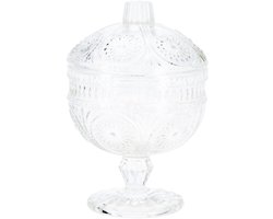 Excellent Houseware Bonbonniere met deksel - transparant deco glas - 10 x 15 cm - snoeppot - tafel model
