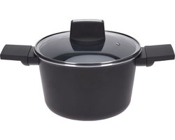 Excellent Houseware Braadpan - Kookpan Met Deksel - 20 Cm - Zwart