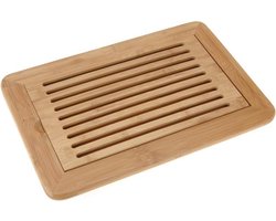 Excellent Houseware - Brood snijplank met kruimel opvangbak - bamboe hout - 38 x 24 x 2 cm