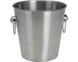 Excellent Houseware Champagnekoeler/ijsemmer - 3L - zilver - RVS - D20 cm