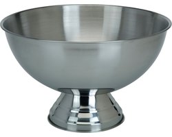Excellent Houseware Champagnekoeler/schaal op voet - RVS - 39 x 24 cm