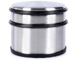 Excellent Houseware - Deurstop - 9,5x8 cm - Roestvrij Staal - Zilver