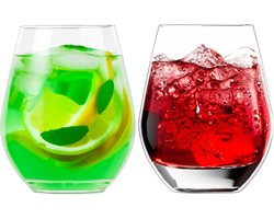 Excellent Houseware Drinkglas - 4x - transparant - kunststof - 515 ml