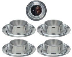 Excellent Houseware Eierdopset 4-delig RVS