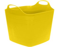 Excellent Houseware Flexibele emmer - geel - 15 liter - kunststof - vierkant - 30 x 29 cm