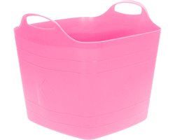 Excellent Houseware Flexibele emmer - roze - 15 liter - kunststof - vierkant - 30 x 29 cm