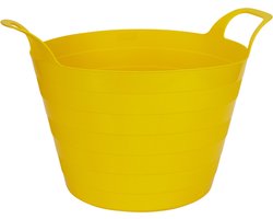Excellent Houseware Flexibele wasmand - geel - 30 liter - kunststof - 54 x 37 cm - met handvatten