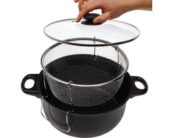 Excellent Houseware frituurpan met glazen deksel en mandje - 26 cm