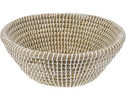 Excellent Houseware Fruitschaal Rattan - gevlochten riet - D32 x H12 cm - naturel - rond - opberg mandjes
