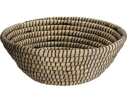 Excellent Houseware Fruitschaal Rotan - gevlochten riet - D32 x H12 cm - naturel - mand