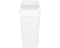 Excellent Houseware GFT aanrecht afvalbakje - wit - 5L - afsluitbaar - 15 x 21 x 31 cm - klepje- afval scheiden