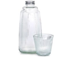 Excellent Houseware - Glazen Karaf en Glas Set - 1L - Transparant - Vaatwasserbestendig