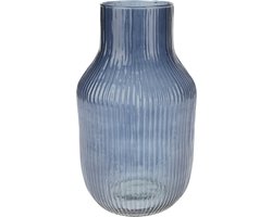 Excellent Houseware glazen vaas / bloemen vazen - blauw - 12 x 23 cm