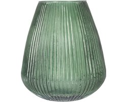 Excellent Houseware glazen vaas / bloemen vazen - groen - 25 x 37 cm