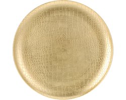 Excellent Houseware kaarsenbord/onderbord - goud - kunststof - D33 cm