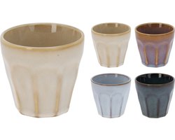 Excellent Houseware Keine luxe gekleurde porseleinen koffiekopjes - set 4x stuks - 90 ml - Espresso bekers