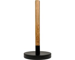 Excellent Houseware® Keukenrolhouder Bamboe - Keukenpapierhouder - Keukenaccessoire - Zwart