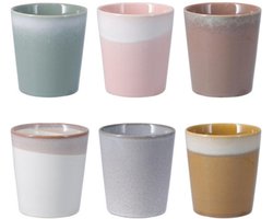 Excellent Houseware Koffie / thee mok Clay - 6x stuks - aardetinten - 350 ml - mokken - keramiek