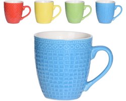 Excellent Houseware Koffiekopjes - 4 stuks - multi-kleur - 240 ml - koffie - thee
