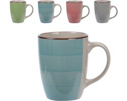 Excellent Houseware Koffiekopjes - 4 stuks - multi-kleur - 270 ml