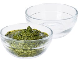 Excellent Houseware Kommetje/schaaltje - 12x - sausjes/amuses - glas - stapelbaar - 80 ml - 7 x 3 cm