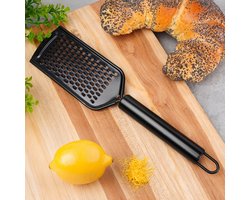 Excellent Houseware Kook/keuken gerei - keukenrasp - zwart - RVS - 24 x 11 cm