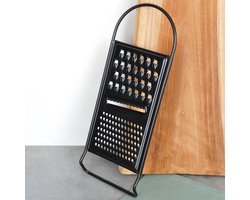 Excellent Houseware Kook/keuken gerei - keukenrasp - zwart - RVS - 29 x 11 cm