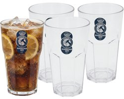 Excellent Houseware Longdrink glas - 4x - 370 ml - onbreekbaar kunststof - herbruikbaar