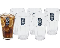 Excellent Houseware Longdrink glas - 6x - 370 ml - onbreekbaar kunststof - herbruikbaar