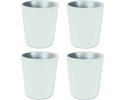Excellent Houseware Onbreekbare bekers - 8x - wit - melamine - 450 ml
