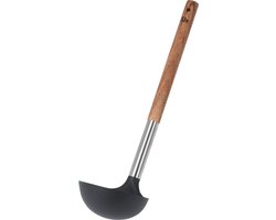 Excellent Houseware Opschep/soeplepel - kunststof/hout - 31 cm - Keukengerei