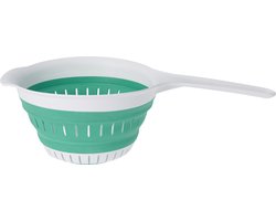 Excellent Houseware opvouwbaar vergiet - wit/mintgroen - tpe - 37 x 19 cm