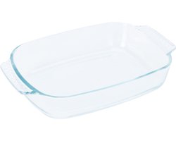 Excellent Houseware Ovenschaal van glas - ovaal - 2 Liter - 30 x 20 x 6 cm - vaatwasser bestendig