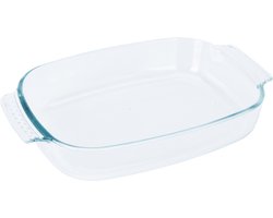 Excellent Houseware Ovenschaal van glas - ovaal - 2.7 Liter - 34 x 22 x 6 cm - vaatwasser bestendig