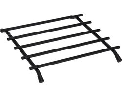 Excellent Houseware Pannenonderzetters - zwart - vierkant - metaal - 20cm - onderzetters voor pannen