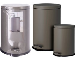 Excellent Houseware Pedaalemmer Set 20L & 5L Brons