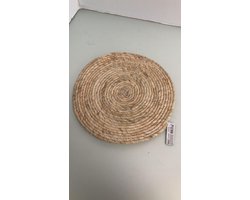 Excellent Houseware Placemats - 1x - rond - riet - gevlochten - rotan - 38 cm