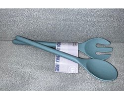 Excellent Houseware - Salade Bestek - Slabestek - Sla Bestek - Melamine - Blauw/Turquoise