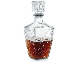Excellent Houseware Serie - Glazen Whisky Karaf - 830 ml - Vierkant - Decoratief