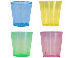 Excellent Houseware shotglas - 20x - kleuren - kunststof - 30 ml - herbruikbaar