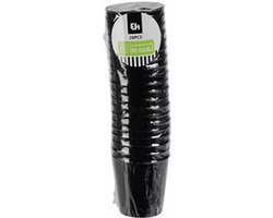 Excellent Houseware shotglas - 20x - zwart - kunststof - 30 ml - herbruikbaar