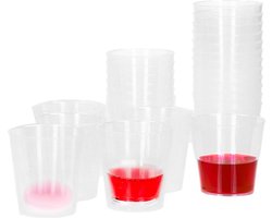 Excellent Houseware Shotglazen - 20x stuks - herbruikbaar - 30 ml - kunststof - vaatwasser bestendig