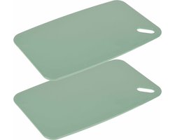 Excellent Houseware Snijplank - 2x - groen - Kunststof - 30 x 20 cm - voor keuken/voedsel