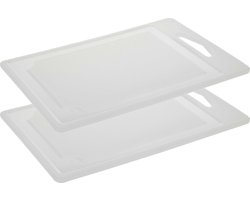 Excellent Houseware snijplank - 2x - wit - kunststof - 30 x 22 cm
