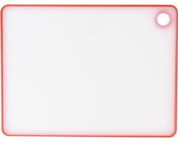 Excellent Houseware snijplank - wit/rood - kunststof - 33 x 23 cm