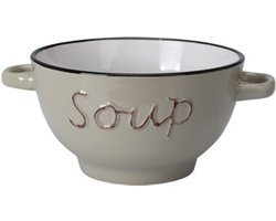 Excellent Houseware Soepkommen/serveer schaaltjes - Gres - porselein - D14 x H78 cm - bruin