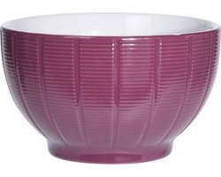 Excellent Houseware Soepkommen/serveer schaaltjes - Venice - keramiek - D14 x H8 cm - paars - Stapelbaar