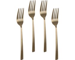 Excellent Houseware Taart/gebak vorkjes - 12x stuks - goud - RVS - 15 cm - verjaardag/feest vorkjes
