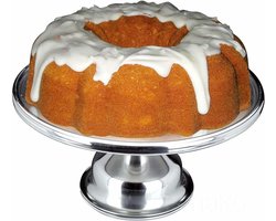 Excellent Houseware Taartplateau - met voet - 33x14 cm - RVS - taartschaal